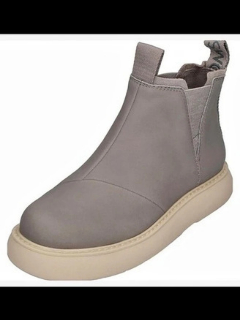 TOMS Leather Chucky Alpargata Mallow Chelsea Boot Grey Sz 6 New *DISPLAY*